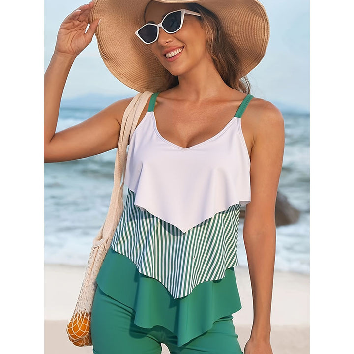 Damen Badeanzug mit schickem Volant-Design und hohem Taillenschnitt Drune