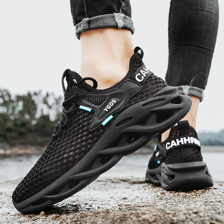 Herren Atmungsaktiver Knit-Sneaker mit elastischem Einstieg und skulpturaler Hohlkammer-Sohle Drune