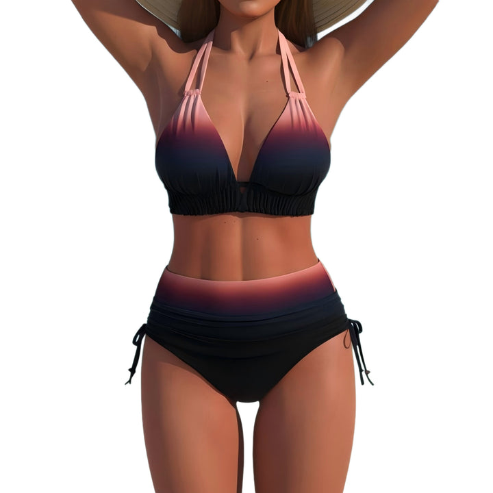 Damen Hochgeschnittener Triangel-Bikini mit verstellbaren Trägern Drune