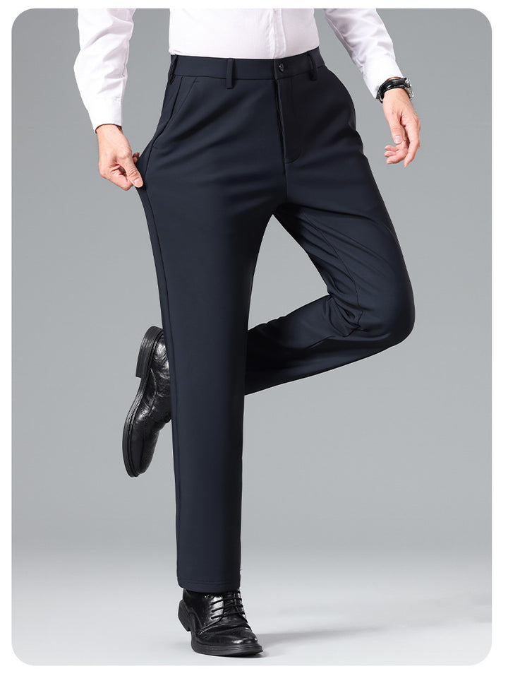 Herren Schlanke Business‑Stretchhose mit Bügelfalte und Komfortbund Drune