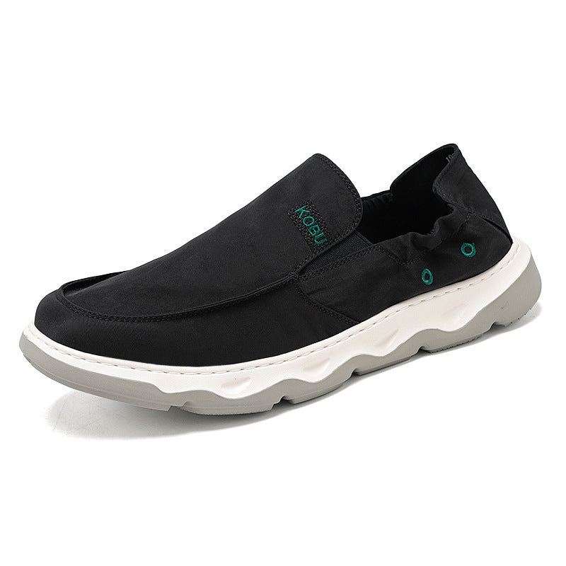 Herren elastischer Nubukoptik-Slipper mit gepolstertem Fersenrand und stoßdämpfender Wellenlaufsohle Drune