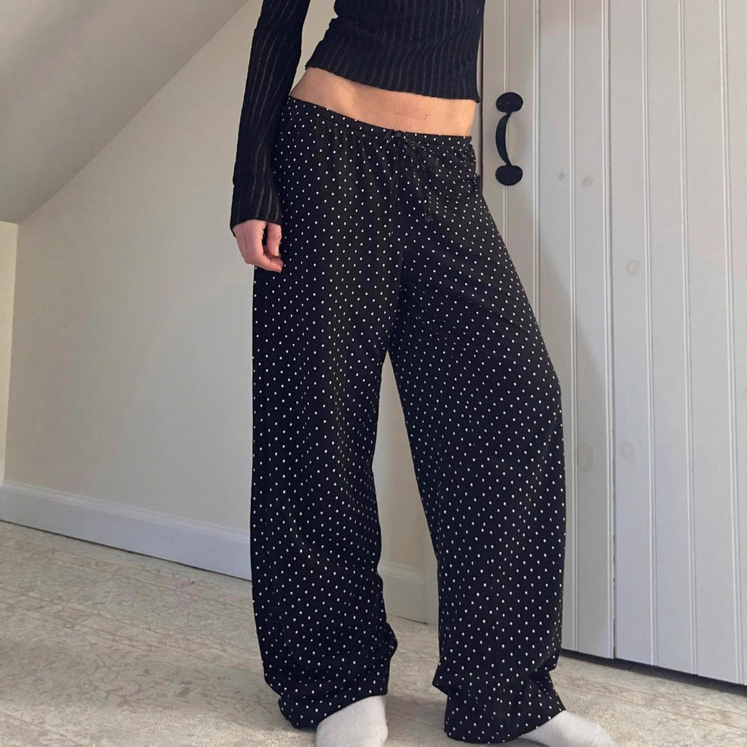 Damen lässige Freizeithose mit Punkten Drune