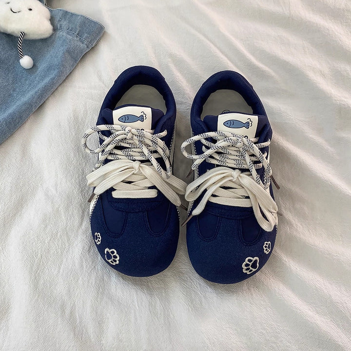 Damen Sportliche Sneakers mit verspieltem Tierdesign und flexiblem Obermaterial Drune