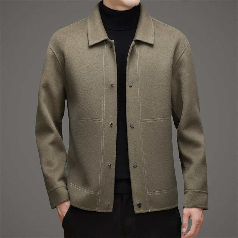 Herren elegante Wolljacke mit klassischem Kragen Drune