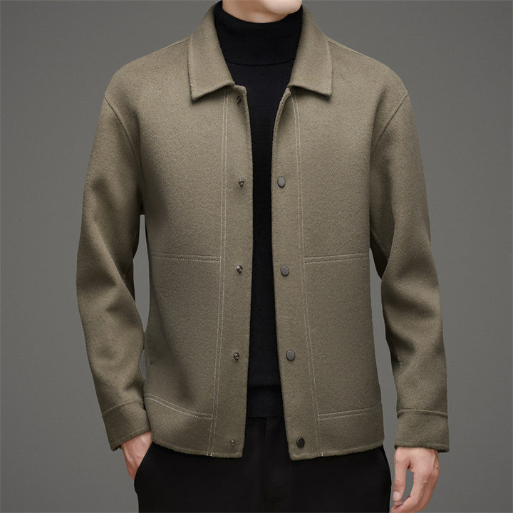 Herren elegante Wolljacke mit klassischem Kragen Drune