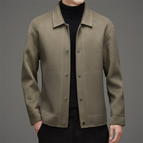 Herren elegante Wolljacke mit klassischem Kragen Drune