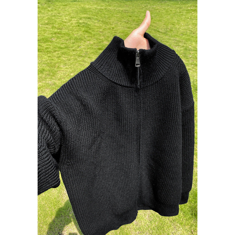 Damen Hochwertiger Strickpullover mit Stehkragen Drune