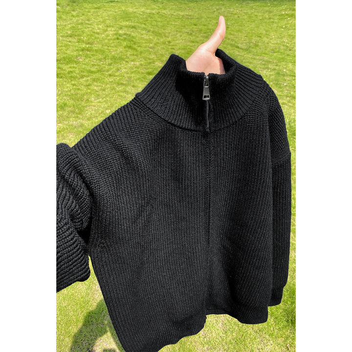 Damen Hochwertiger Strickpullover mit Stehkragen Drune