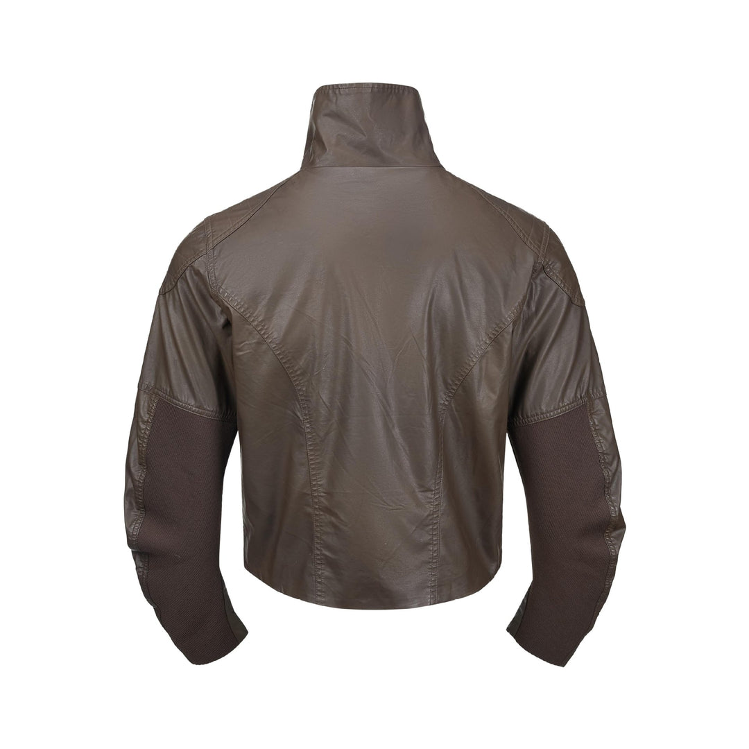 Herren Lederoptik‑Blouson mit hohem Stehkragen und Reißverschluss‑Brusttaschen Drune