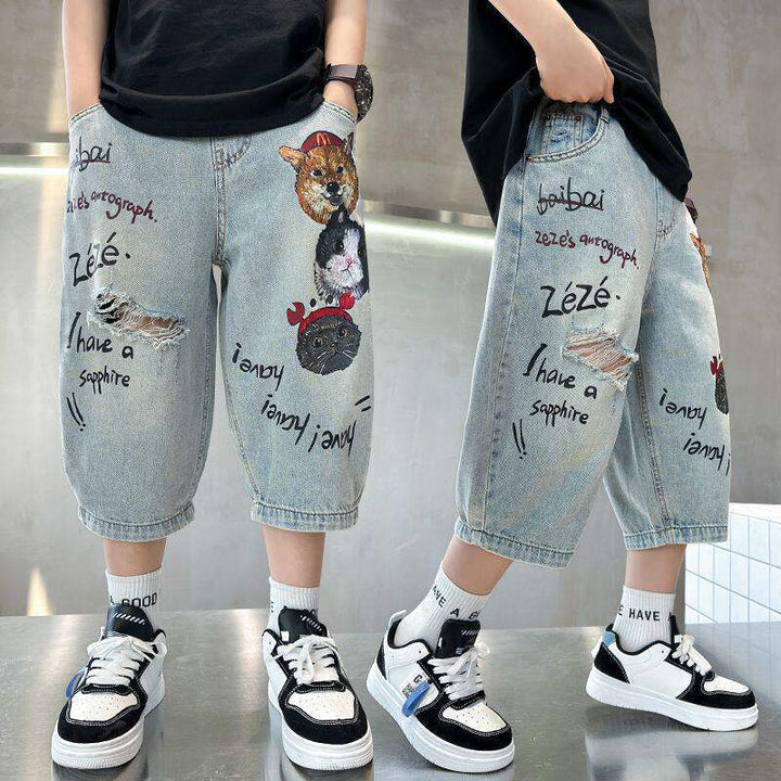 Unisex lockere Denim Hosen Drune