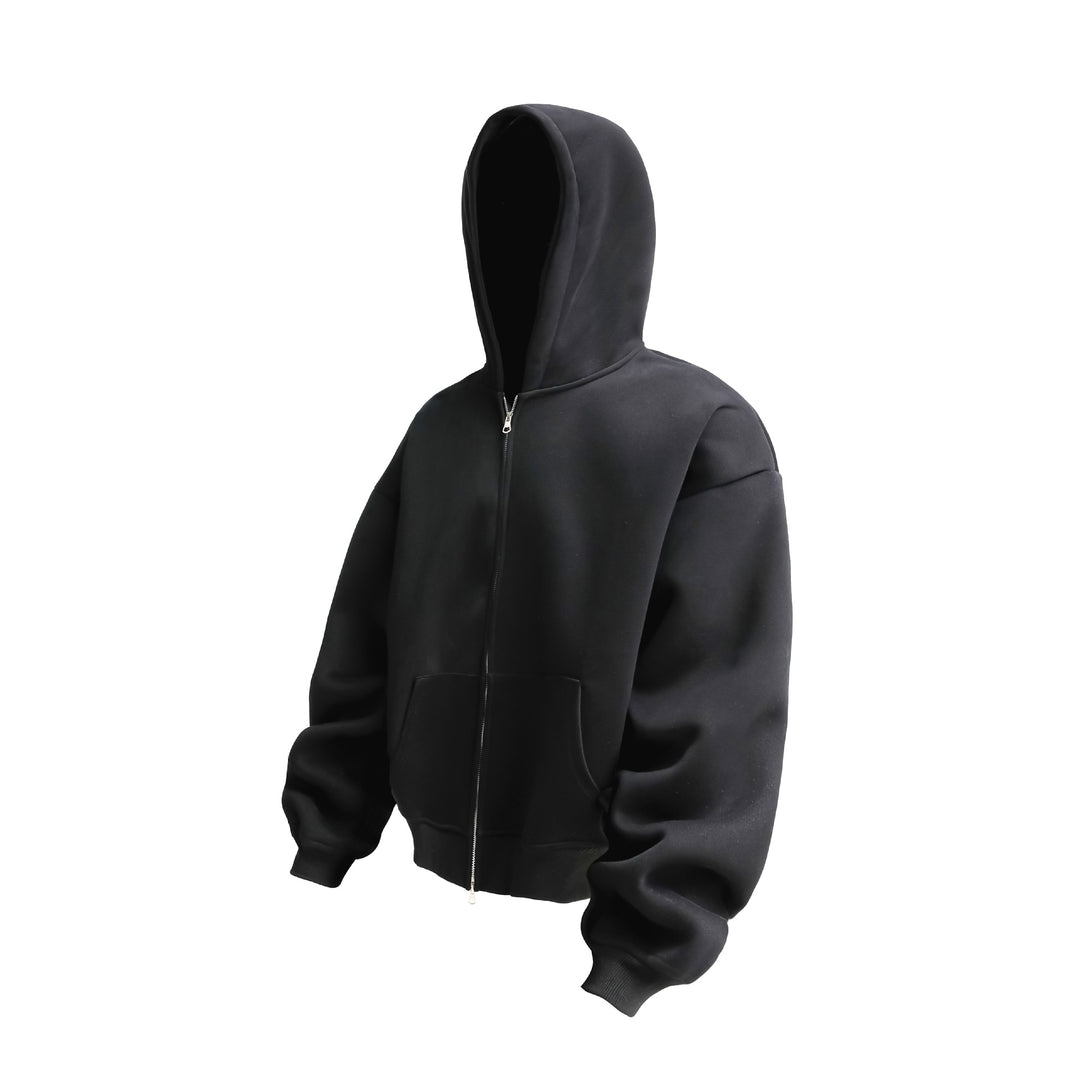 Unisex Oversized Kapuzen-Zipjacke mit Thermalfleece und Kängurutasche Drune