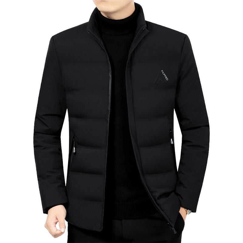 Herren Leicht wattierte City-Steppjacke mit Stehkragen und Reißverschlusstaschen Drune