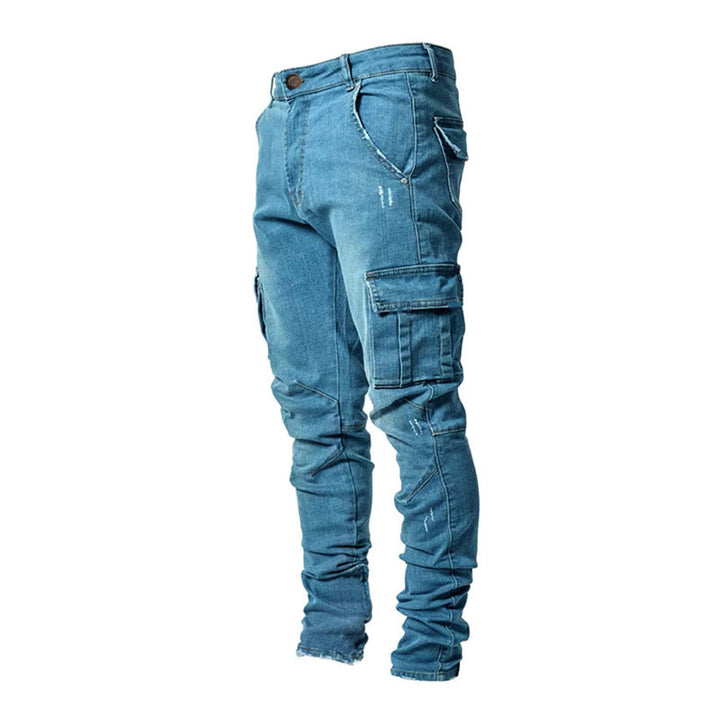 Herren Cargo-Denim-Hose im modernen Slim Fit mit praktischen Seitentaschen Drune