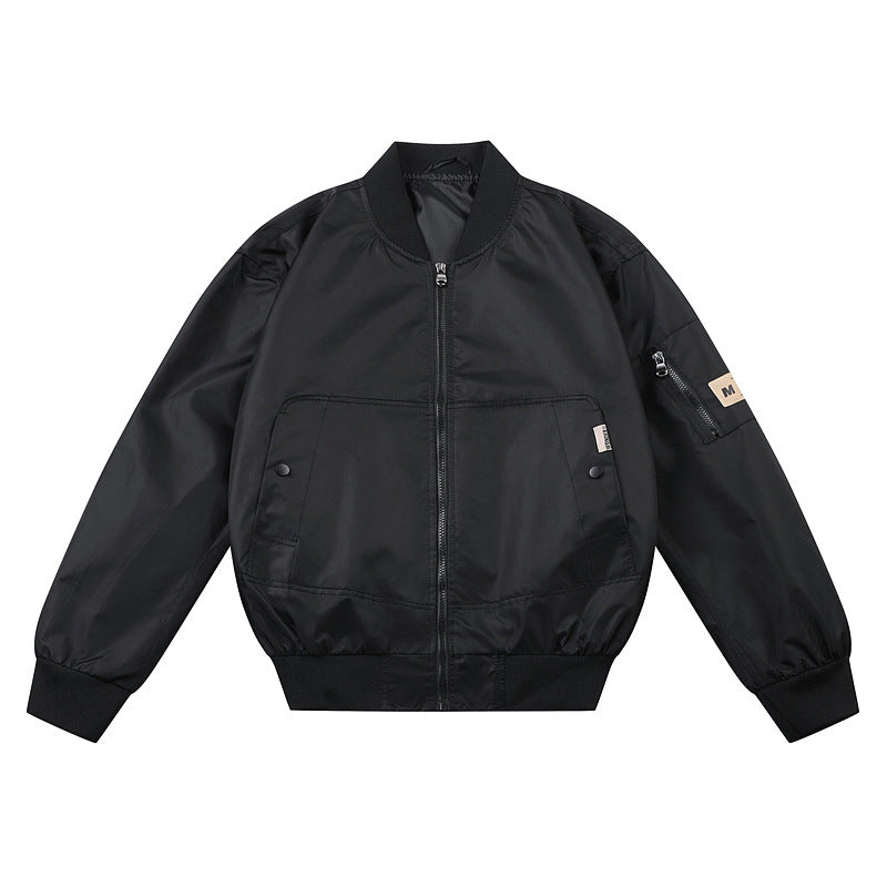 Herren  leichte Nylon Bomberjacke mit geripptem Kragen, Bündchen, Saum und Ärmeltasche mit Reißverschluss Drune