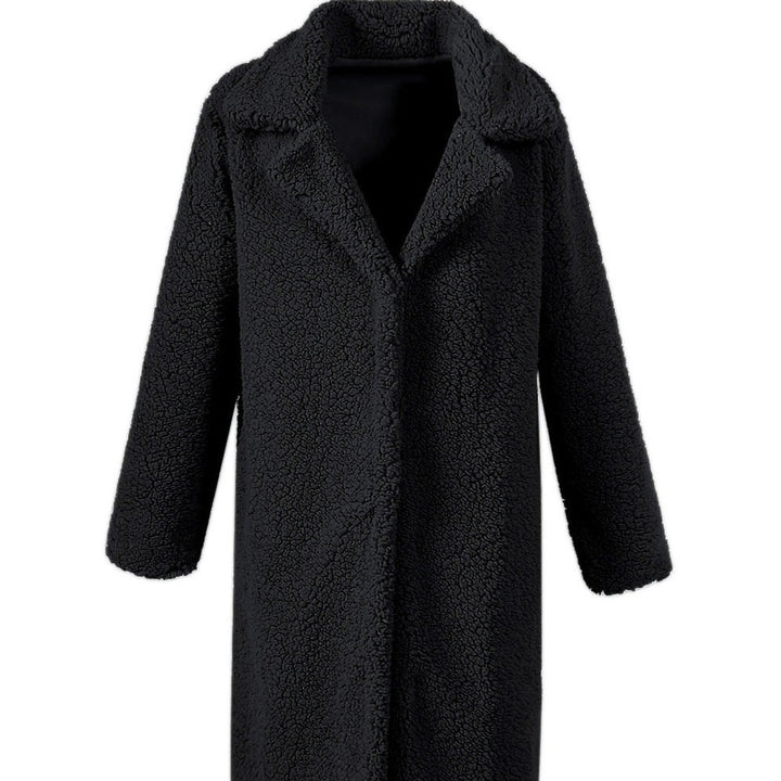 Damen Oversized Teddy-Mantel mit weitem Schnitt und großem Kragen Drune