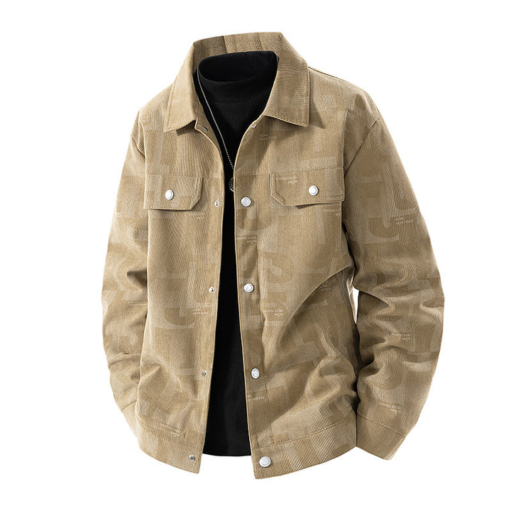 Herren Modische Jacke mit Schlaufen Kragen Drune