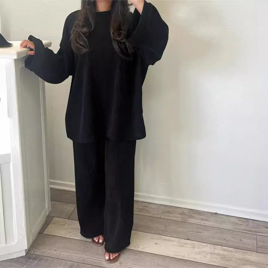Damen Bequemes und stylisches Lounge-Set aus Rippstrick Drune