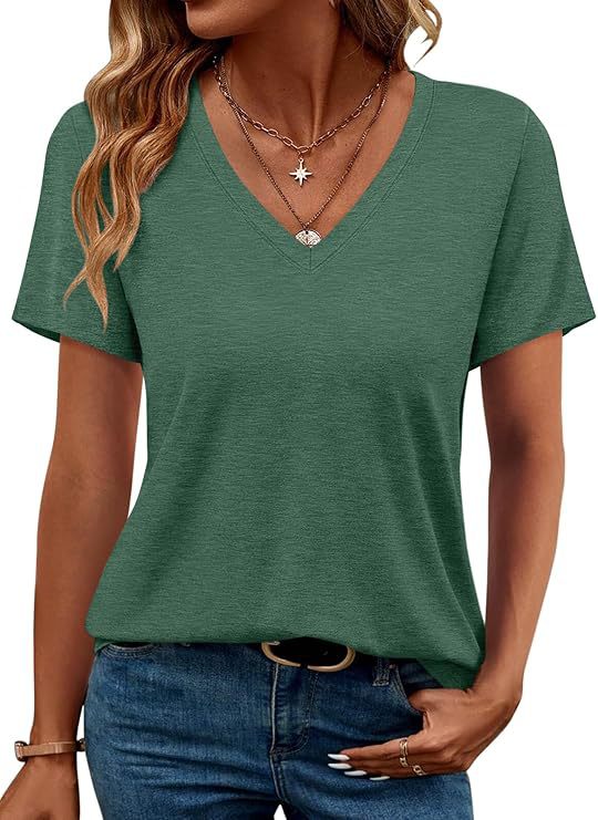 Damen V-Ausschnitt T-Shirt aus weichem Single Jersey Drune