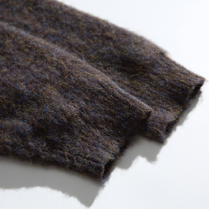 Damen Grobgestrickte Oversize-Cardigan mit Mohair-Optik und Rundhalsausschnitt Drune