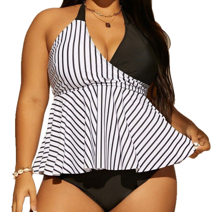 Damen Pflegeleichter Tankini mit gestreiftem Oberteil Drune