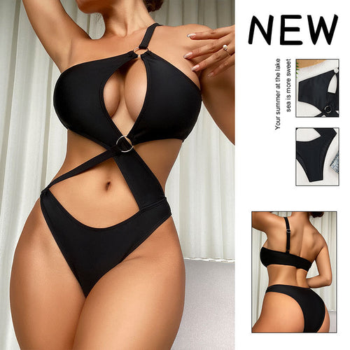 Damen Einteiliger Badeanzug mit modischem Cut-Out-Design und verstellbaren Trägern Drune