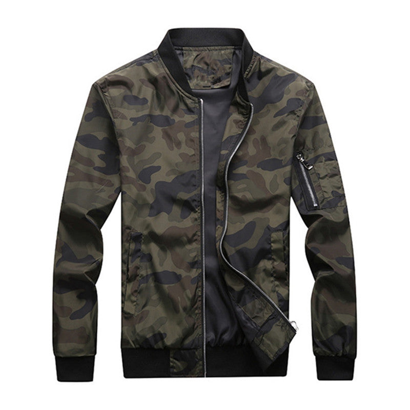 Herren Urbanes Camouflage‑Bomberblouson mit winddichter Nylon‑Schale und Ärmeltasche Drune