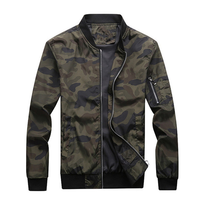 Herren Urbanes Camouflage‑Bomberblouson mit winddichter Nylon‑Schale und Ärmeltasche Drune