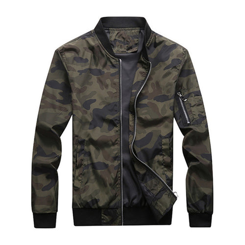 Herren Urbanes Camouflage‑Bomberblouson mit winddichter Nylon‑Schale und Ärmeltasche Drune
