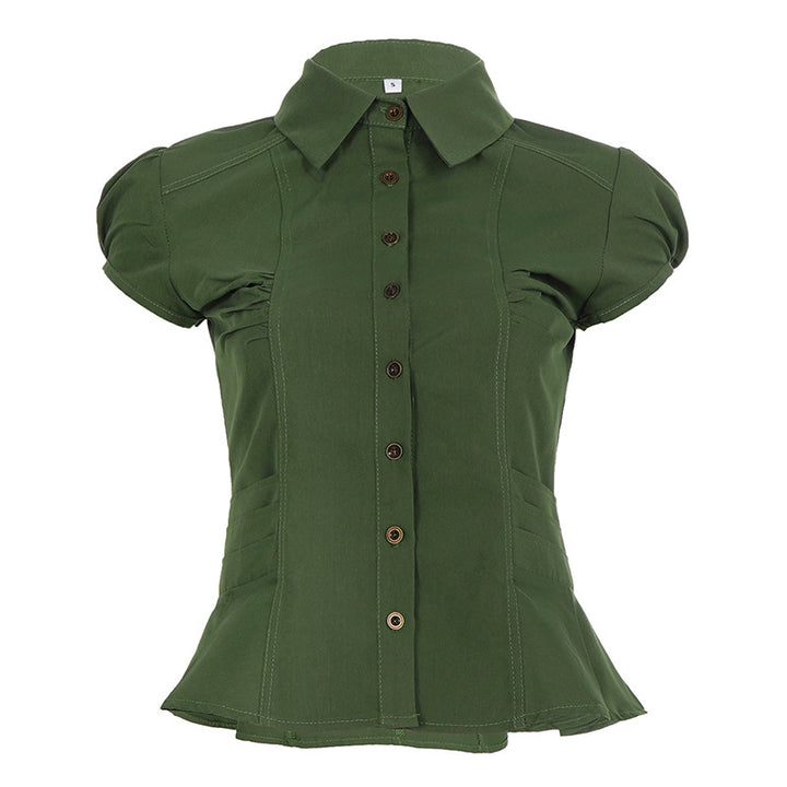 Damen Blusenshirt mit eleganten Puffärmeln Drune