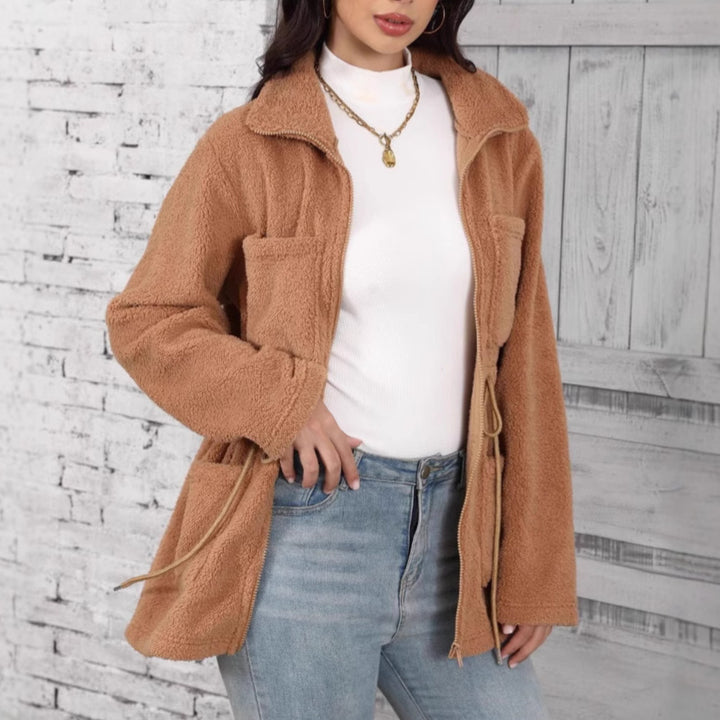 Damen Fleecejacke mit verstellbarem Bund und praktischen Taschen Drune