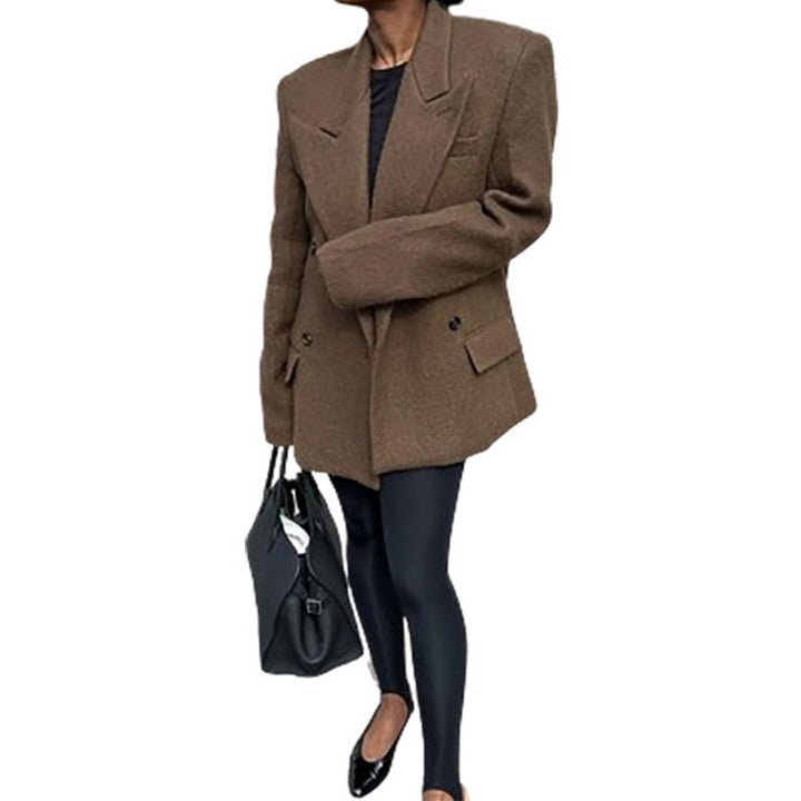 Damen Oversized Blazerjacke mit doppelter Knopfleiste und breitem Revers Drune