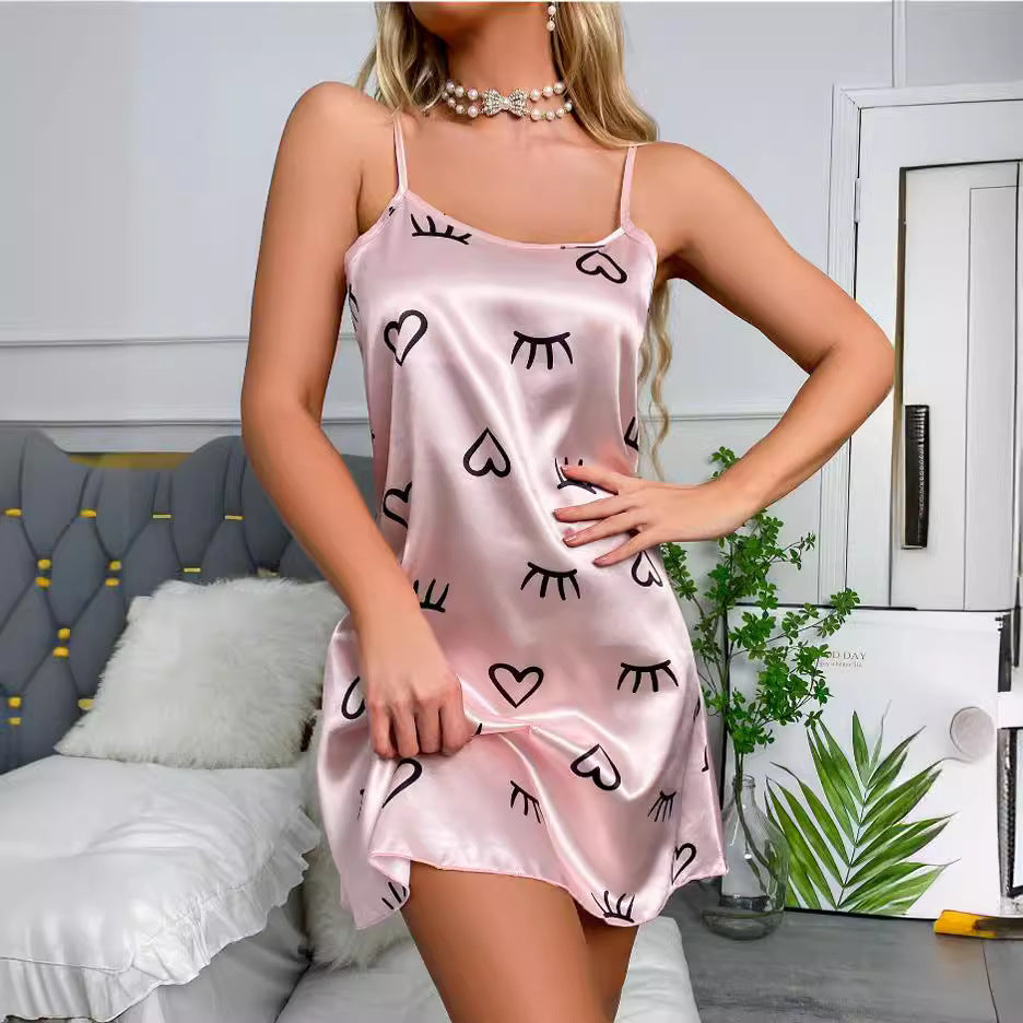 Damen Satin Nachthemd Drune