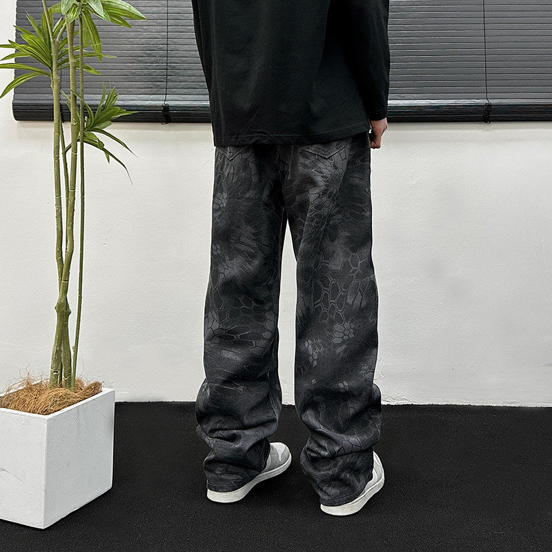 Herren Cargo-Hose mit Schlangenmuster Drune