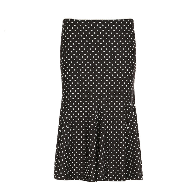 Damen eleganter, fließender Midi-Rock mit dehnbarem Bund und geschwungenem Saum Drune
