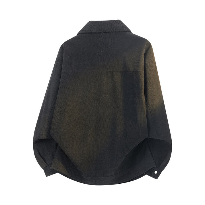 Herren Struktur-Oversized Überhemdjacke mit Wattierung und Druckknöpfen Drune