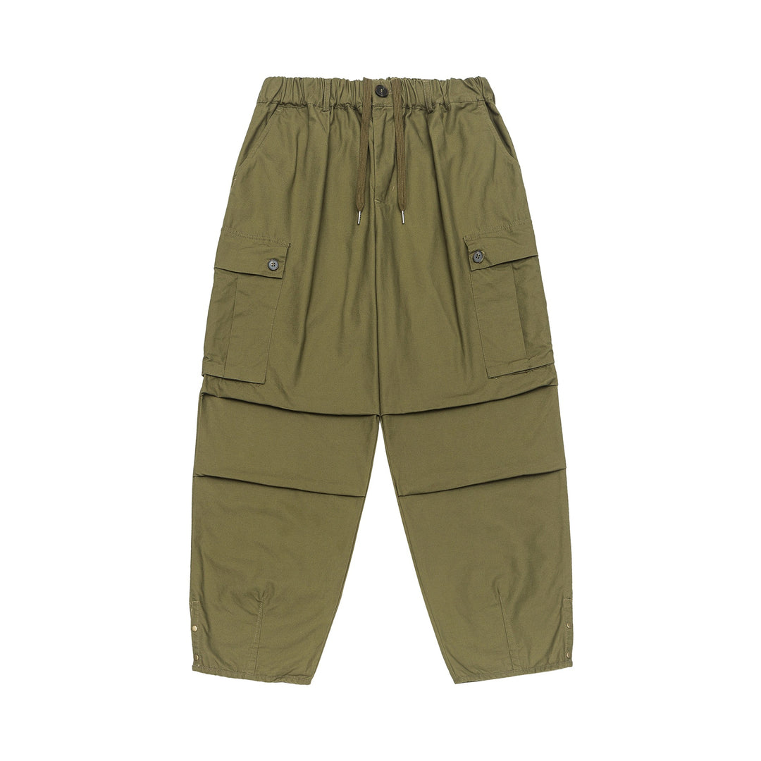 Damen Cargo-Caprihose mit Tunnelzugbund, Druckknopf-Details und vielseitigen Klappentaschen Drune