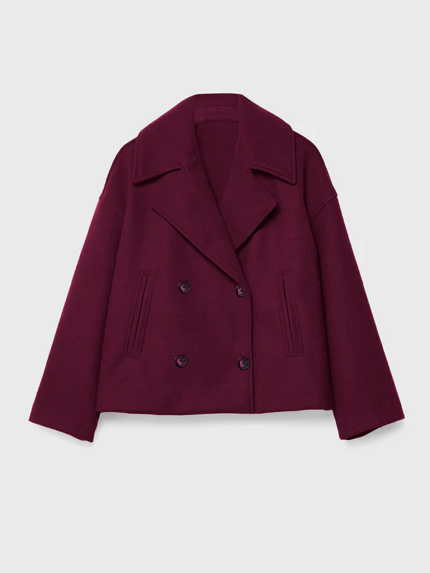 Damen Modische Kurzjacke mit doppelter Knopfleiste