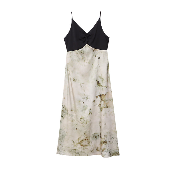 Damen Maxikleid mit elegantem tiefem V-Ausschnitt und raffinierten Spaghettiträgern Drune