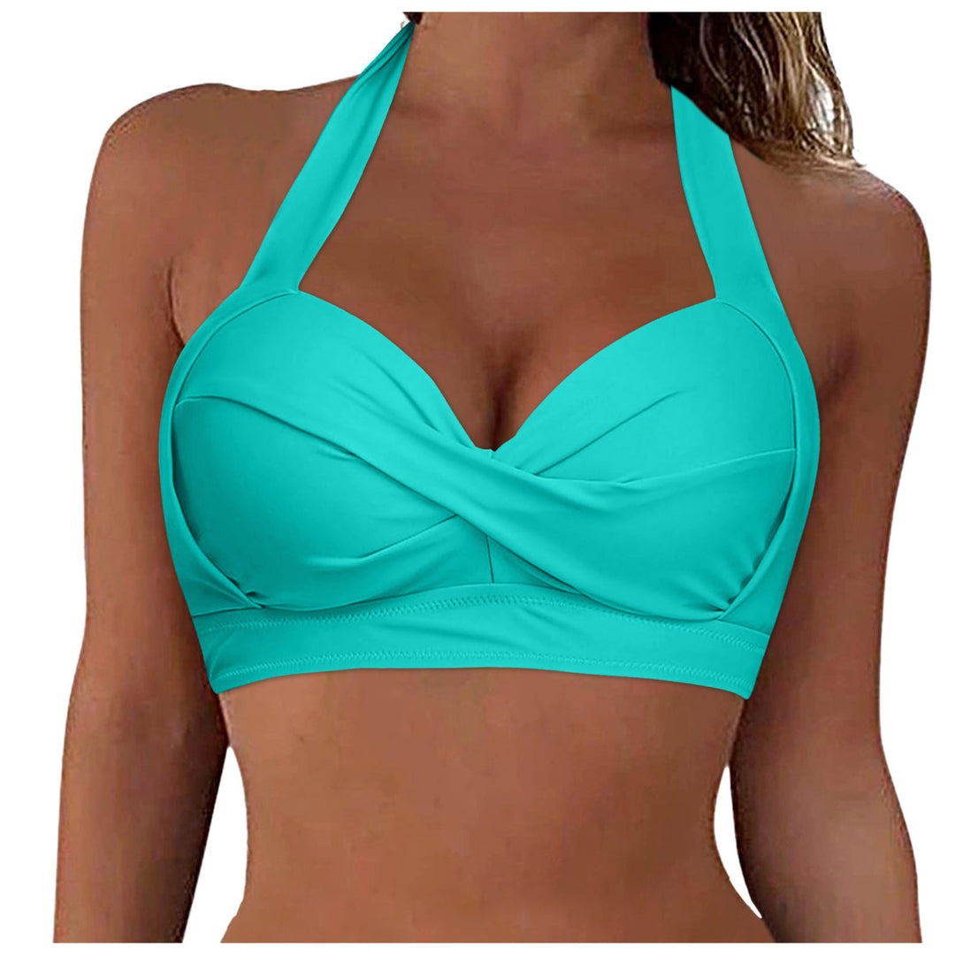 Damen Sportliches Bikinioberteil mit tiefem Ausschnitt und Halter-Design Drune