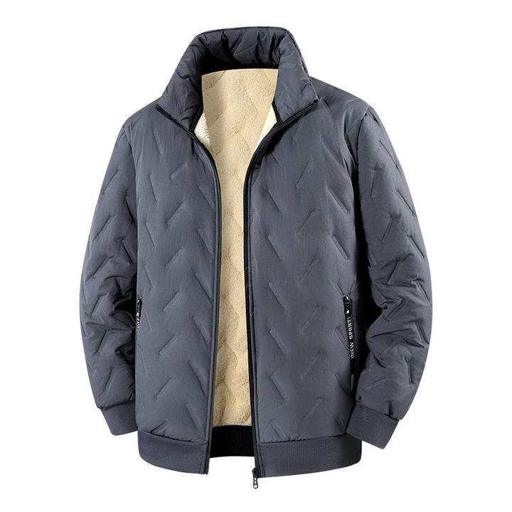 Herren Wattierte Jacke mit Teddyfutter, Stehkragen & Reißverschluss Drune