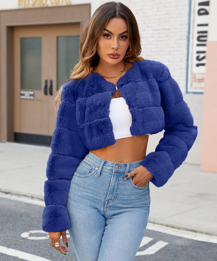 Damen Kuschelige Shortjacke mit gestepptem Design Drune