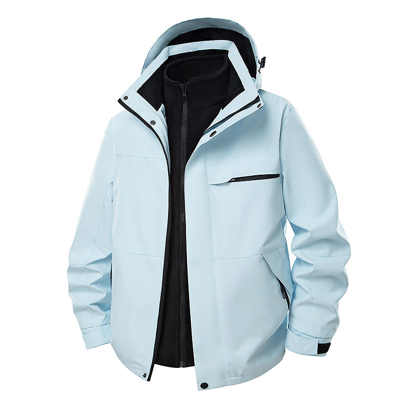 Herren Wasserdichte Outdoor-Jacke mit verstellbarer Kapuze Drune