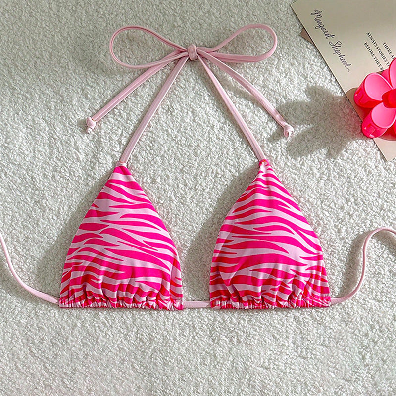 Damen Triangel-Bikini mit verspieltem Wellenmuster Drune
