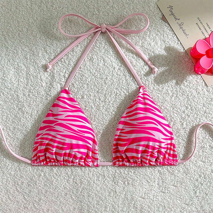 Damen Triangel-Bikini mit verspieltem Wellenmuster Drune