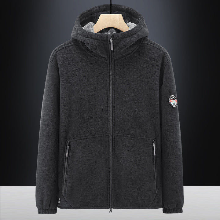 Herren Thermo-Fleece-Hoodie mit isolierendem Sherpa-Besatz und verdeckten Reißverschlusstaschen Drune