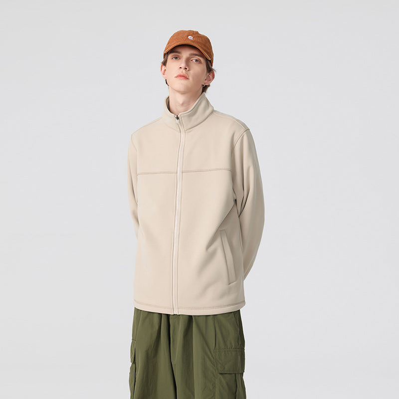 Herren Technische Fleecejacke mit hohem Stehkragen, durchgehendem Reißverschluss und elastischen Bündchen Drune