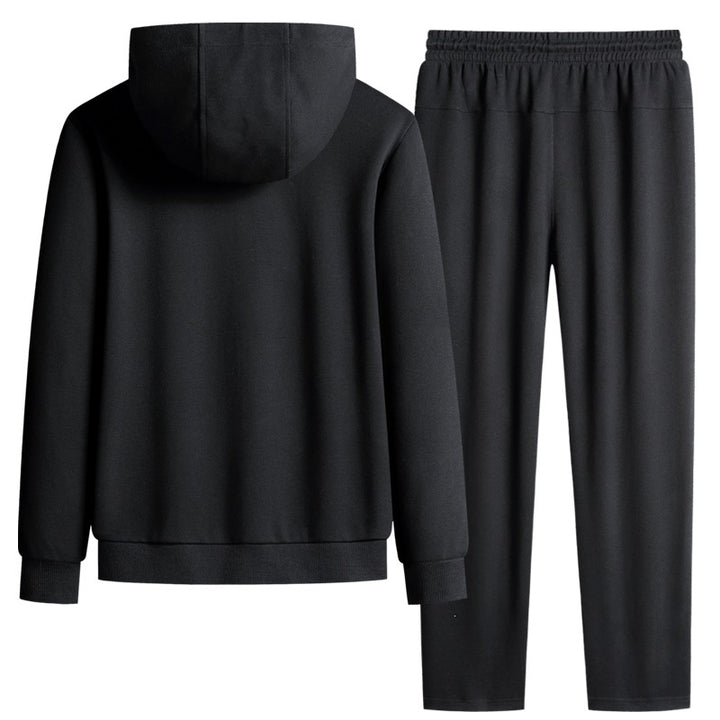 Herren zweiteiliges Kapuzen‑Trainingsset aus French‑Terry mit Reißverschlussjacke & konischer Jogginghose Drune