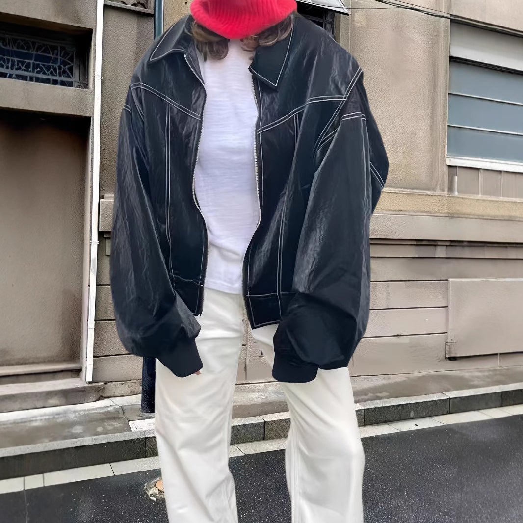 Damen lässige Oversized-Bomberjacke Drune