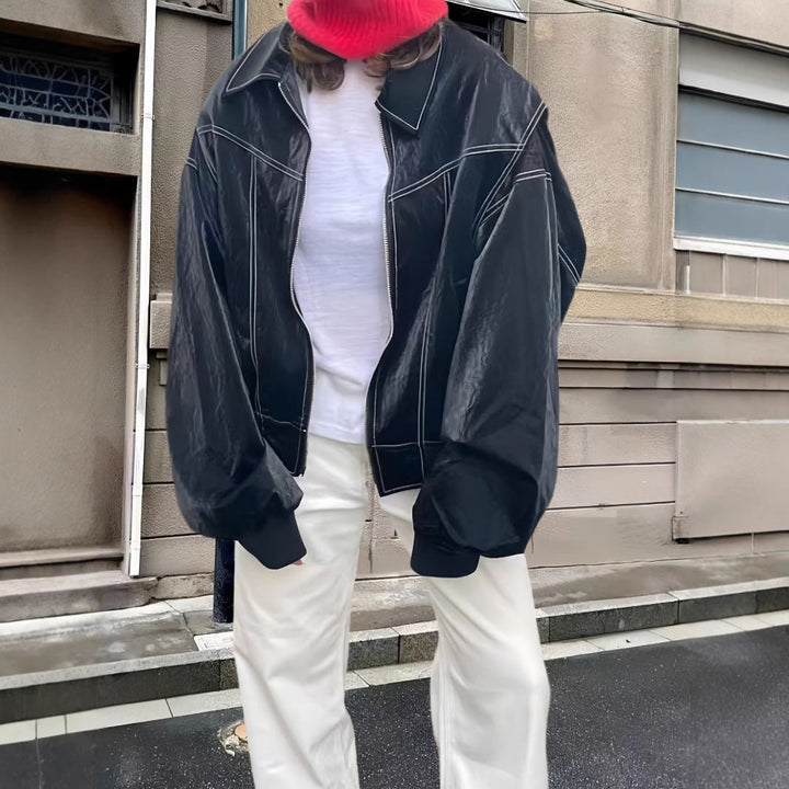 Damen lässige Oversized-Bomberjacke Drune