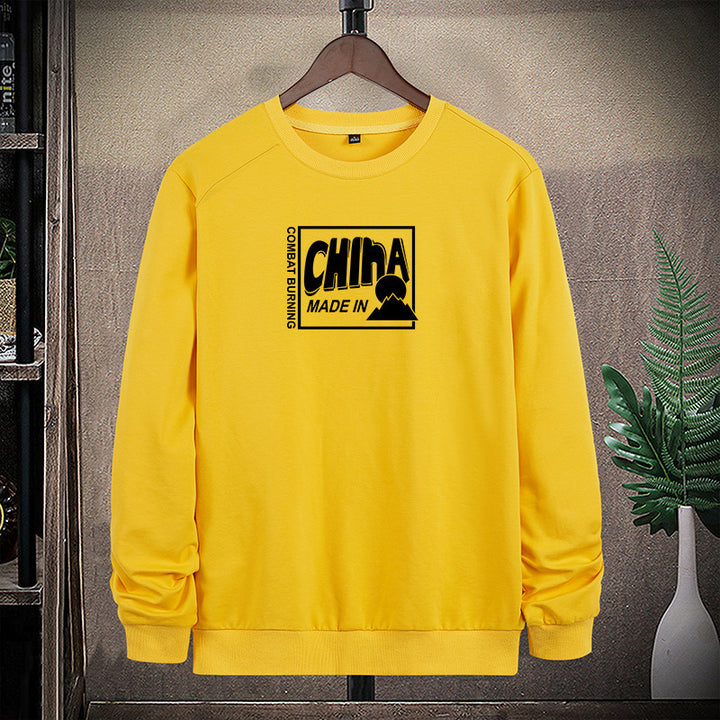 Herren Sweatshirt mit Rundhals und auffälligem Statement-Frontprint Drune
